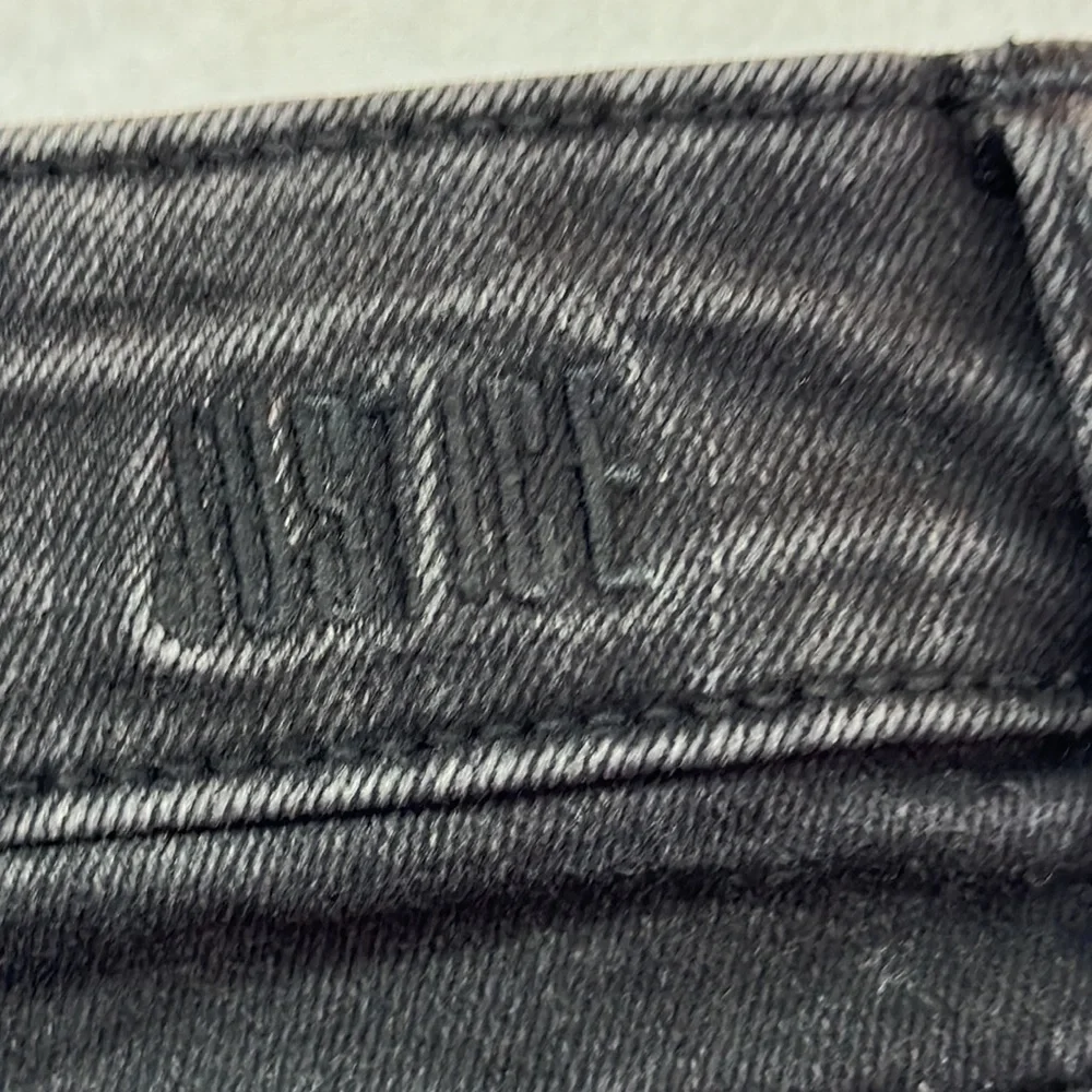 Justice Girls Black Destroyed Five Pocket Jean Shorts Size 7